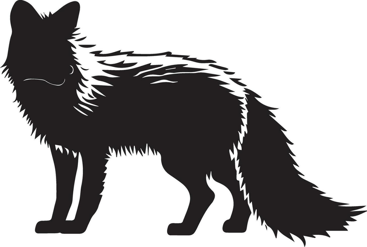 Arktis Fuchs Vektor Silhouette schwarz Farbe