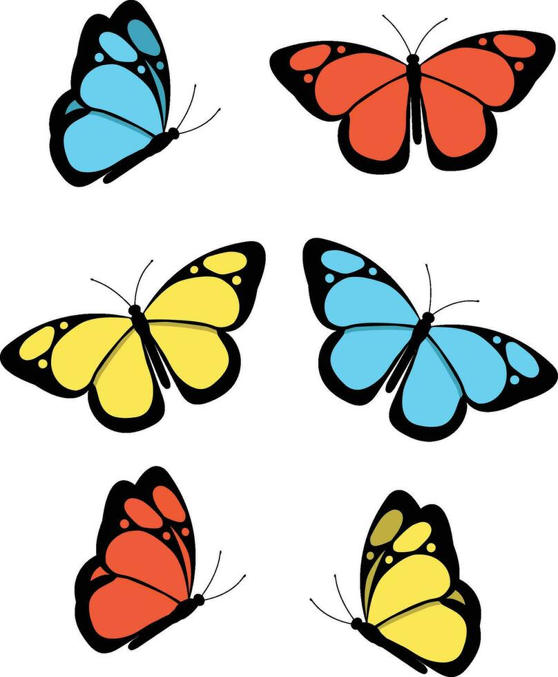 kostenlos Schmetterling Silhouette Vektor einstellen Abbildungen