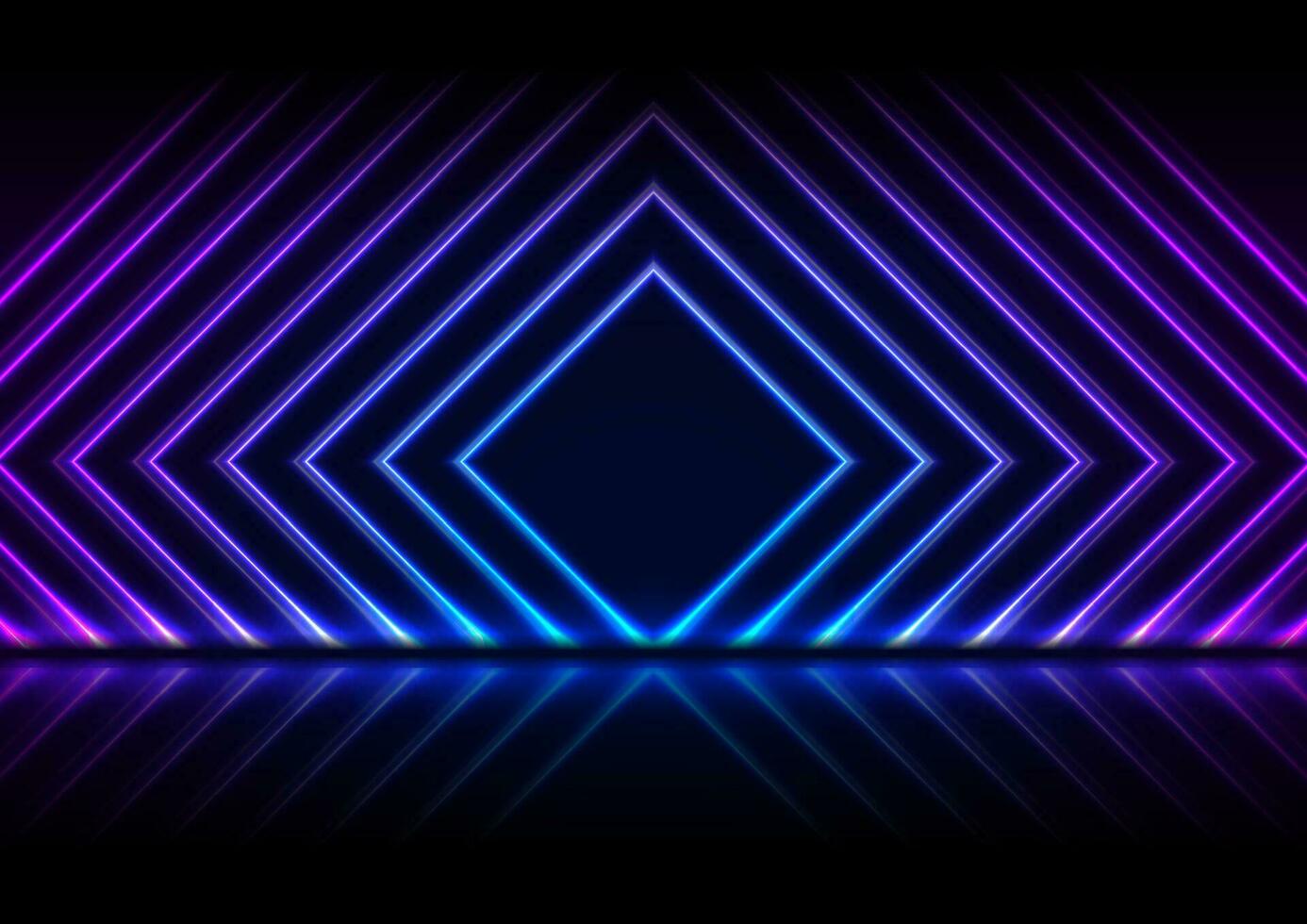 Blau lila Neon- Laser- Quadrate Technologie Hintergrund vektor