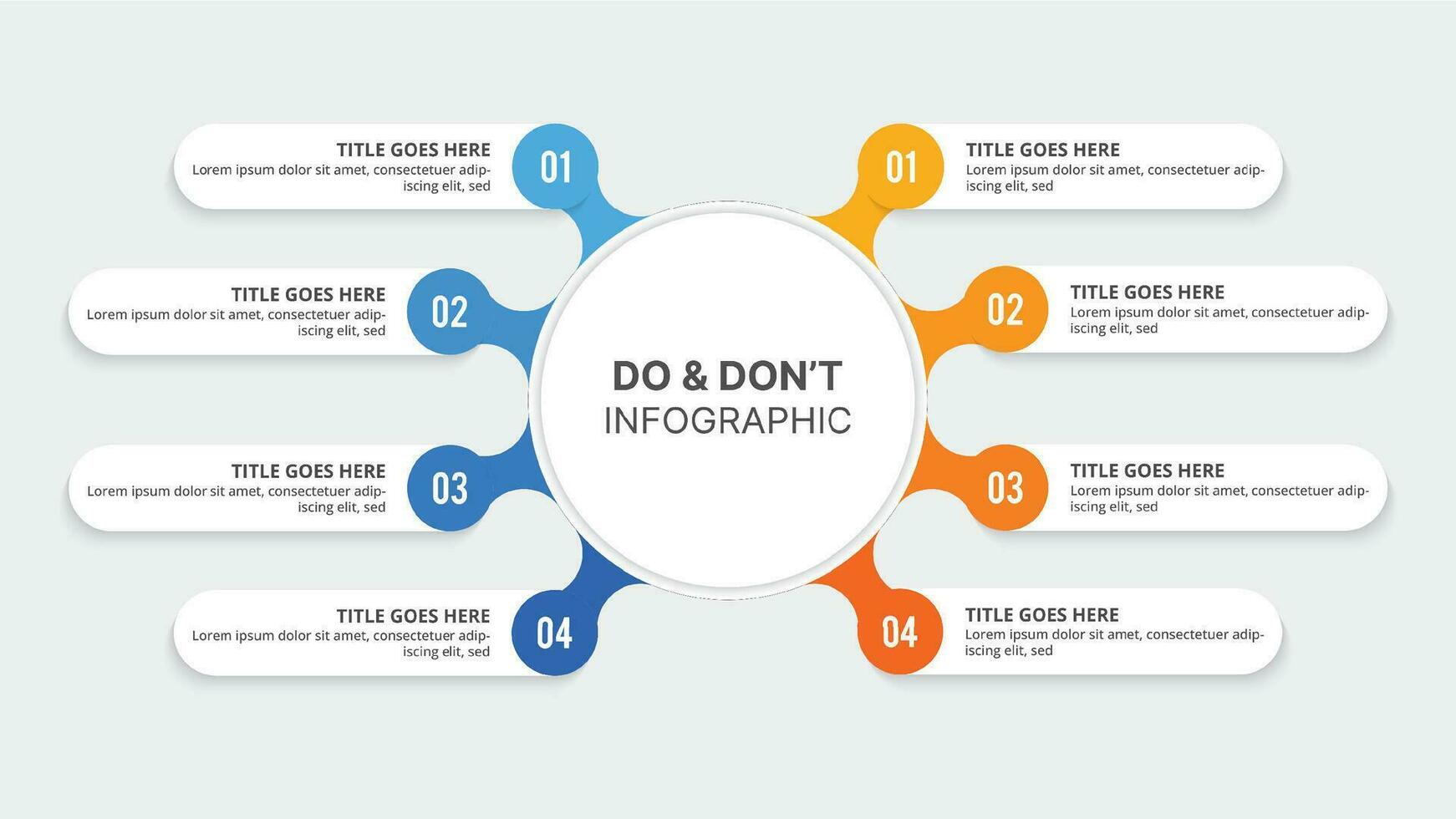 DOS und nicht, Vergleich Diagramm Infografik Vorlage Design vektor