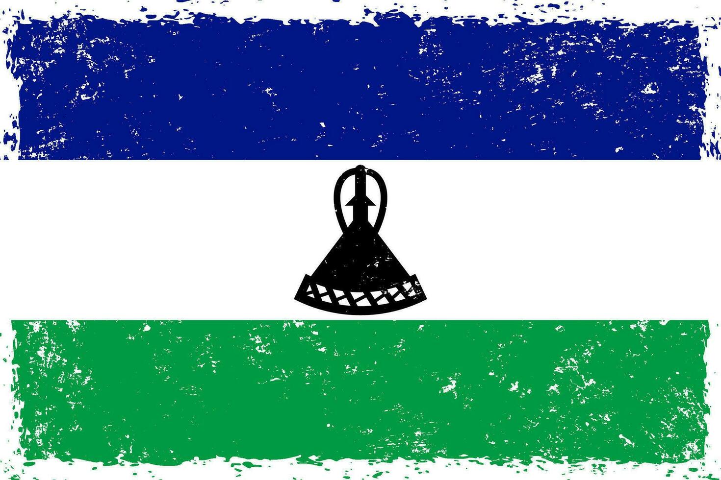 Lesotho Flagge im Grunge betrübt Stil vektor