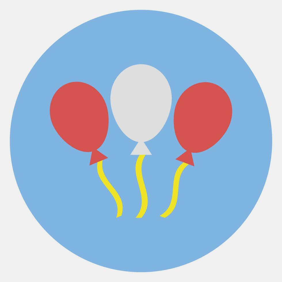 ikon ballonger. indonesiska oberoende dag firande element. ikoner i Färg para stil. Bra för grafik, affischer, etc. vektor