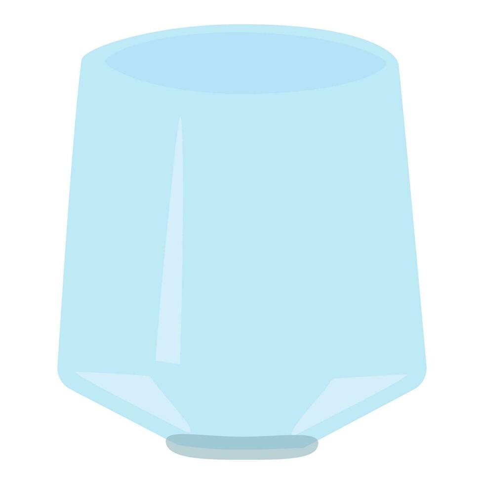 söt transparent blå glas blomma vas, burk. isolerat på vit bakgrund, platt design, eps10 vektor