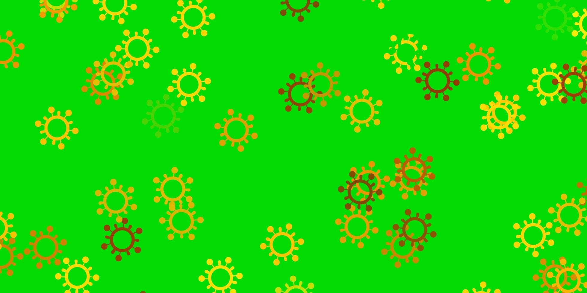 ljusgrön, gul vektorstruktur med sjukdomssymboler. vektor