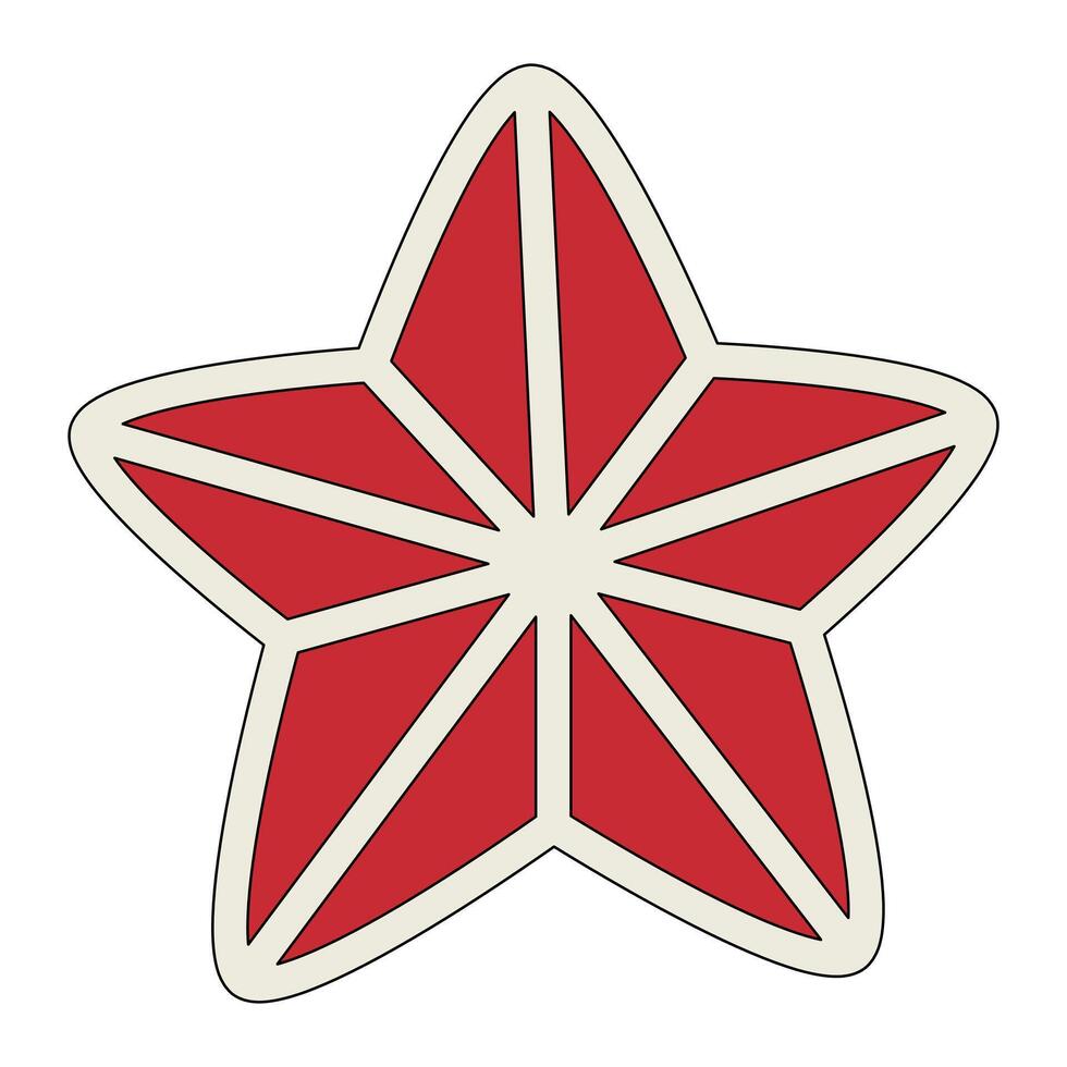 ein Weihnachten Ornament Star 3 Vektor isoliert auf Weiß Hintergrund im ein minimal Weihnachten Konzept