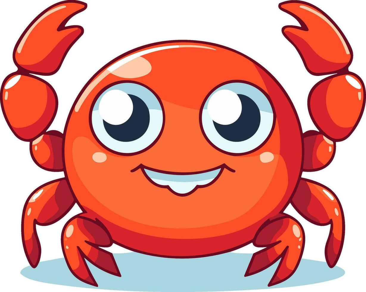 söt krabba tecknad serie på vit bakgrund vektor