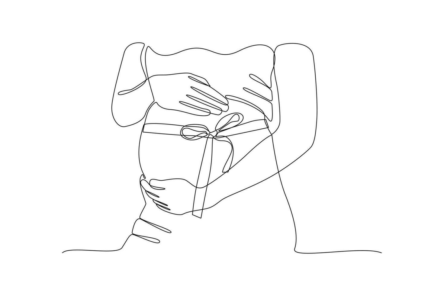 kontinuierlich einer Linie Zeichnung Schwangerschaft und Säugling Verlust Bewusstsein Monat Konzept. Gekritzel Vektor Illustration.
