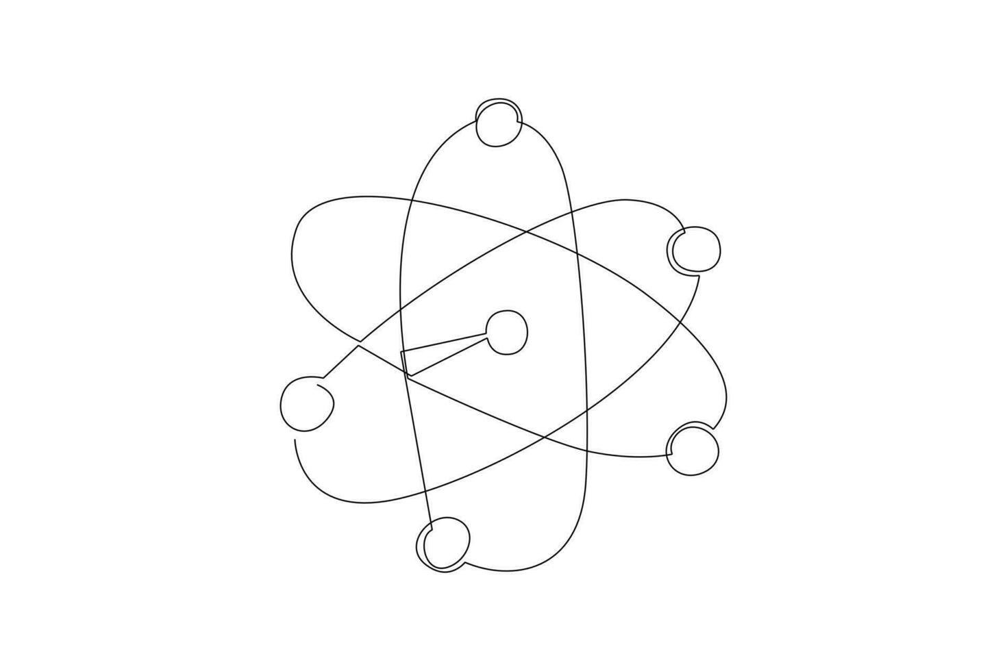 ett kontinuerlig linje teckning av kemi och fysik laboratorium Utrustning begrepp. klotter vektor illustration i enkel linjär stil.