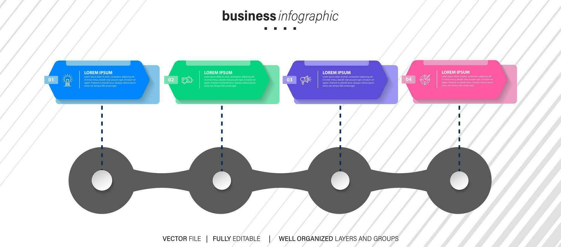 Fortschritt Bar. Schritt Prozess Grafik Indikator Design, App abstrakt Schnittstelle Element, Webseite Farbe herunterladen Bühne. Vektor Infografik einstellen