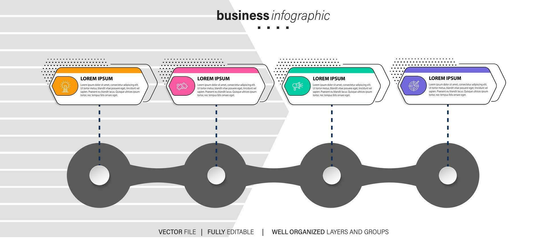 framsteg bar. steg bearbeta grafisk indikator design, app abstrakt gränssnitt element, hemsida Färg ladda ner skede. vektor infographic uppsättning