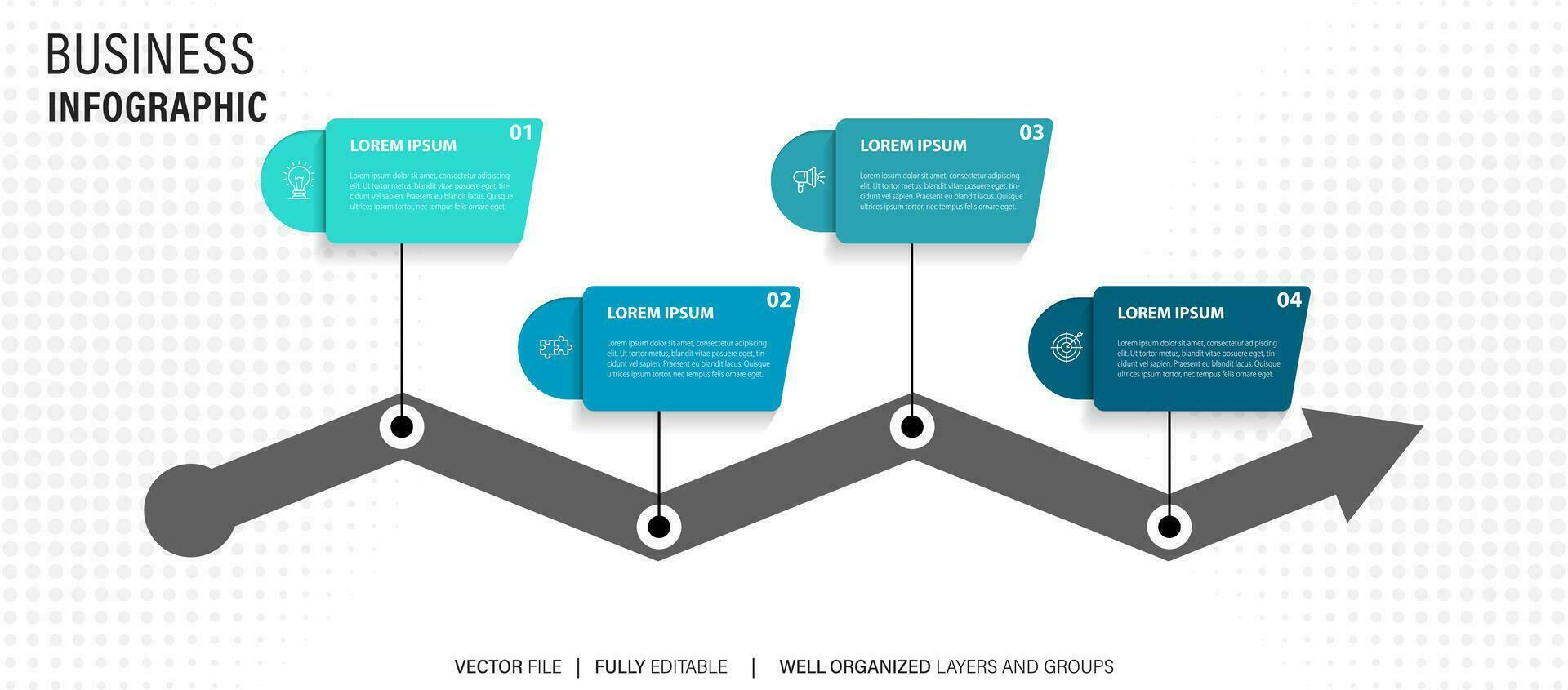 företag infographic mall design ikoner 4 alternativ eller steg vektor