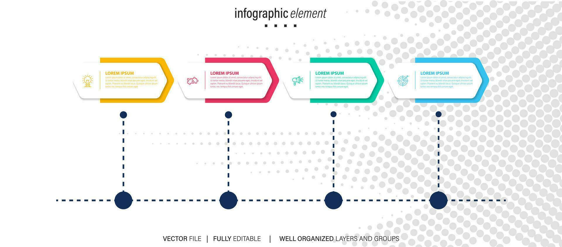 einfach und sauber Präsentation Geschäft Infografik Design Vorlage mit 4 Bar von Optionen vektor