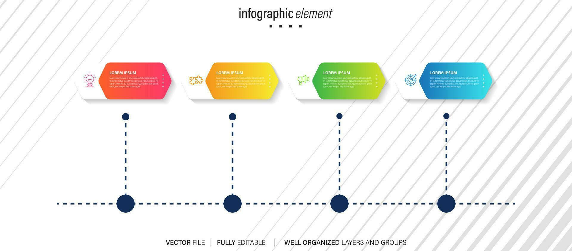 einfach und sauber Präsentation Geschäft Infografik Design Vorlage mit 4 Bar von Optionen vektor