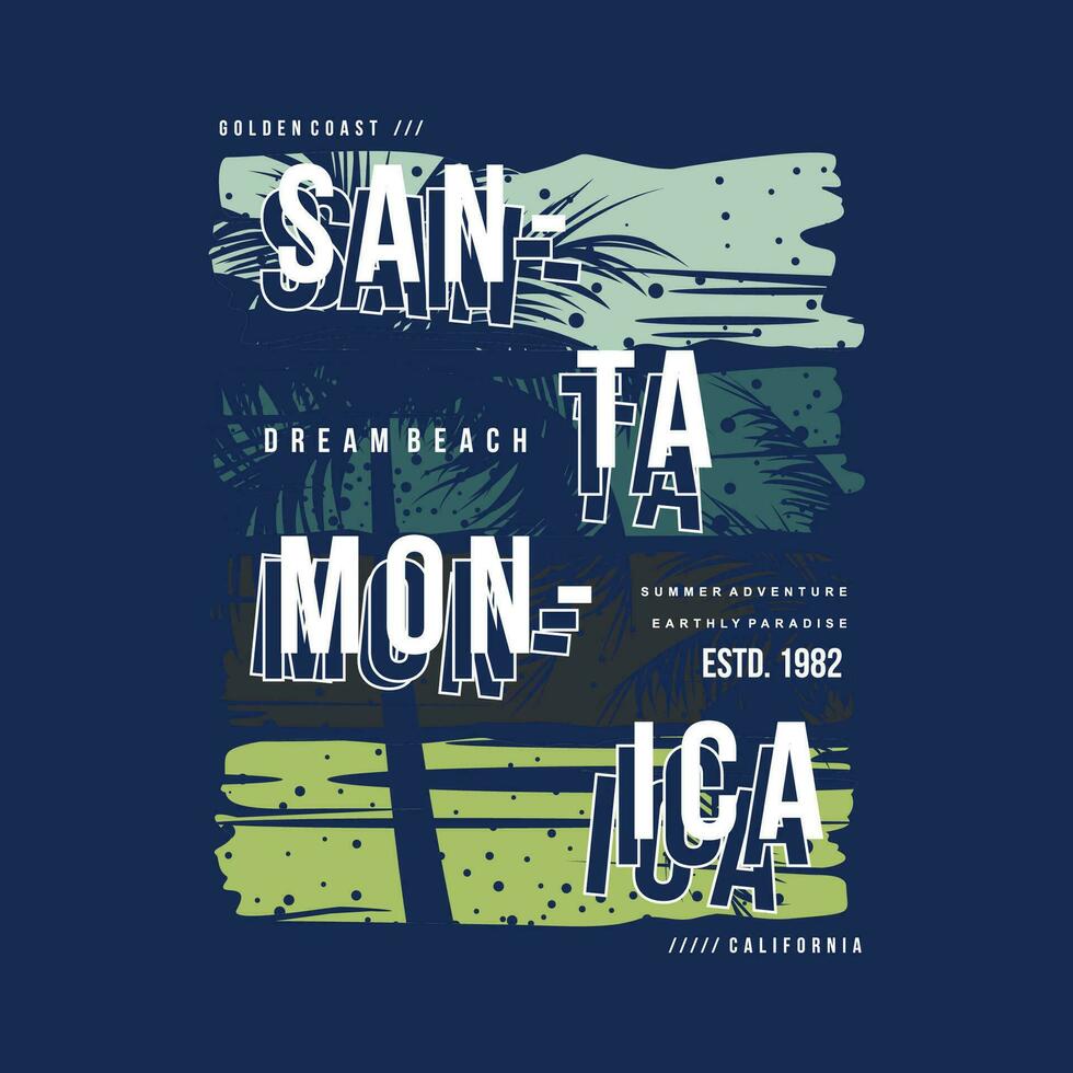 santa monica kalifornien grafisk, typografi vektor, strand tema illustration, Bra för skriva ut t skjorta och Övrig använda sig av vektor