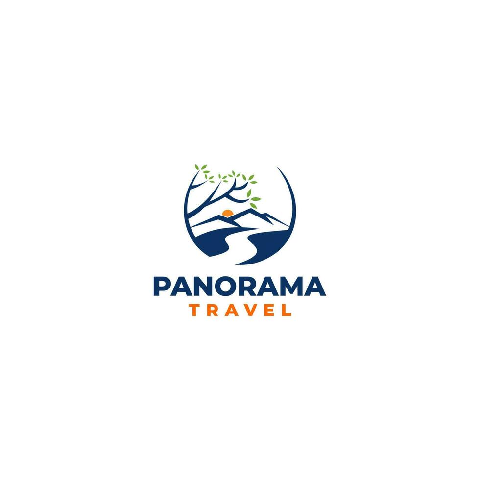 Panorama Reise Logo Design Vektor