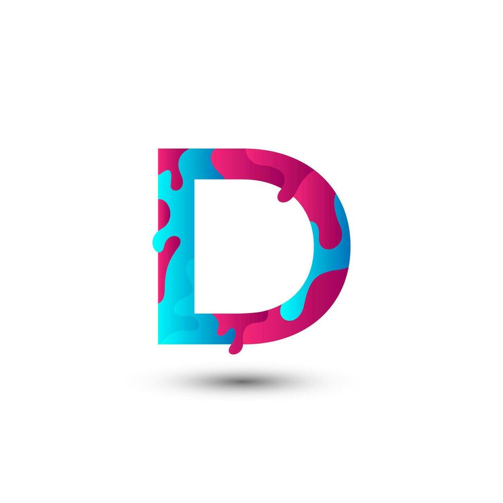 d Brief Logo Gradient Vorlage Design vektor