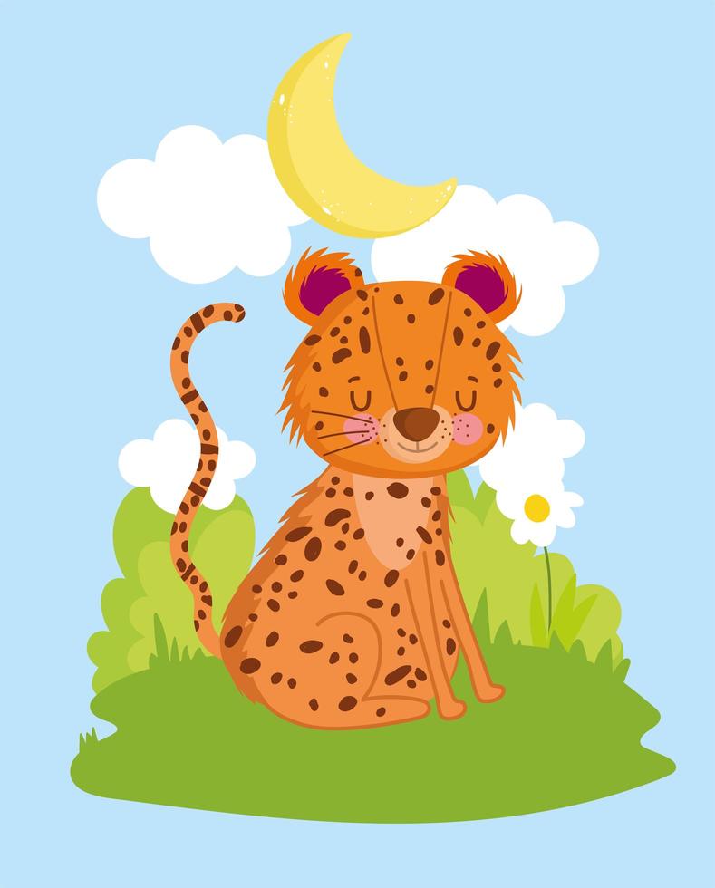 Leopard sitzt auf Gras vektor