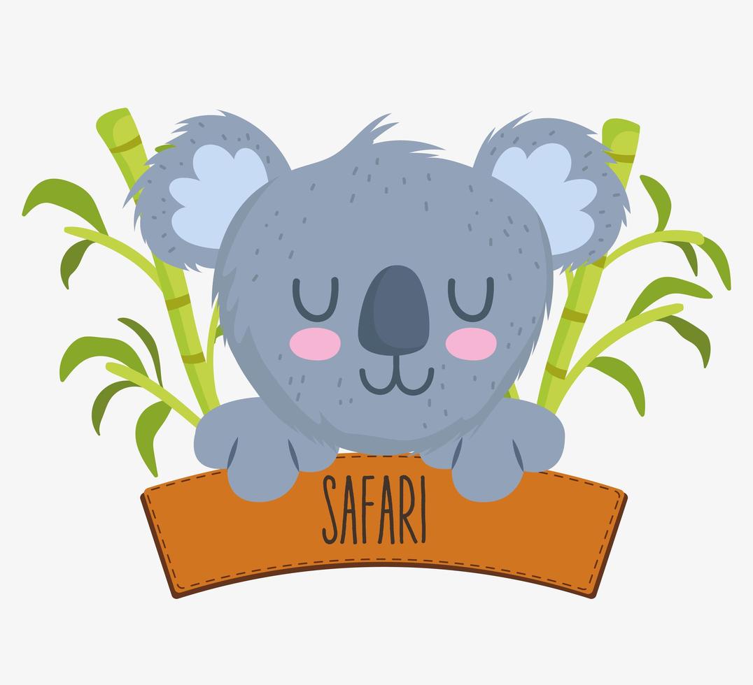 söt koala och safari tecken vektor