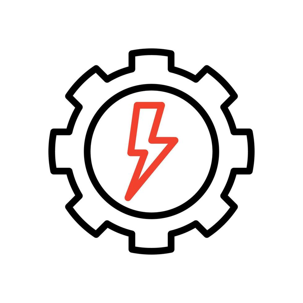 redskap energi icon, lightning.isolated redigerbar vit bakgrund. vektor
