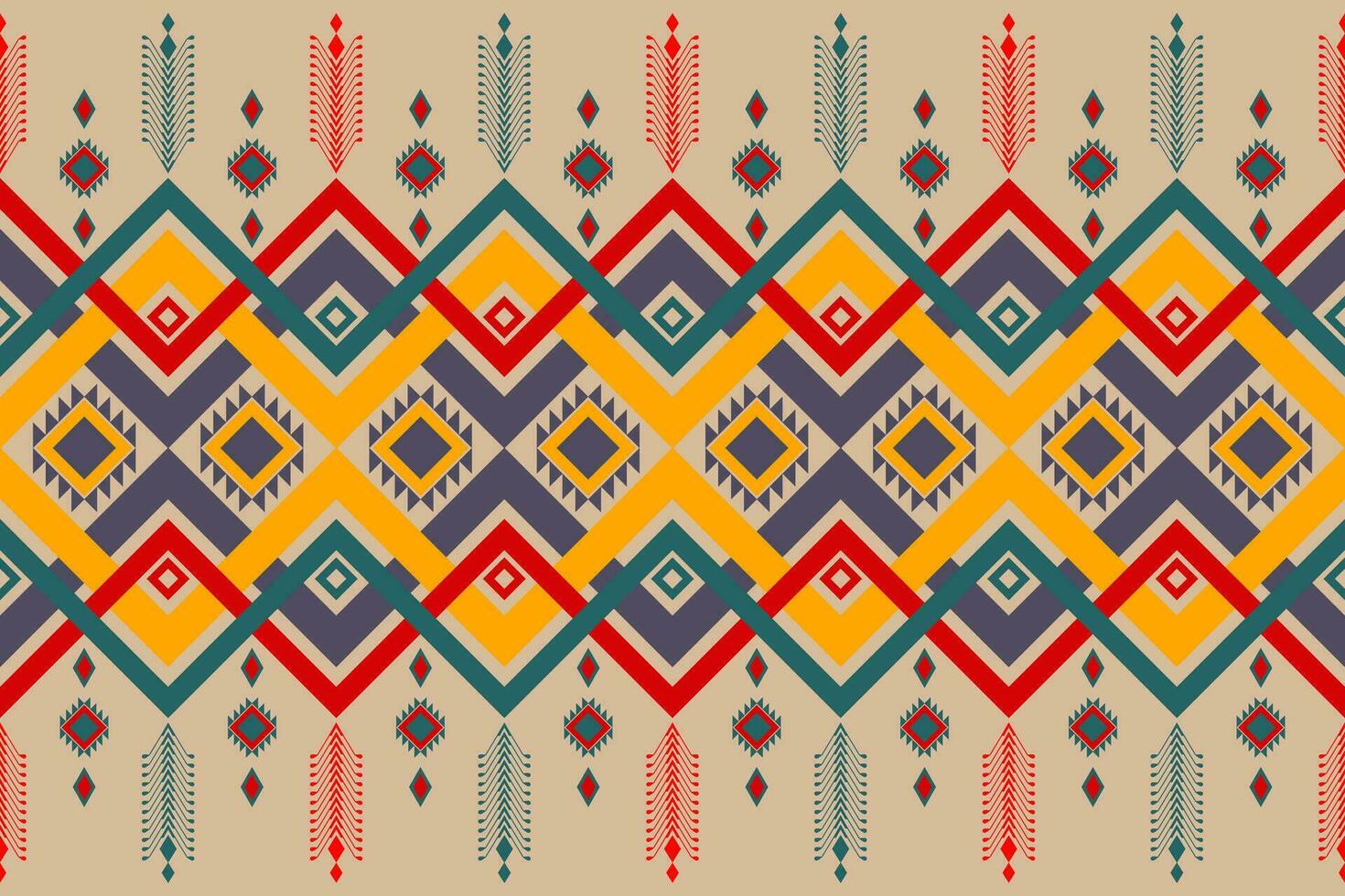 ethnisch geometrisch nahtlos Muster. Design zum Stoff, Kleidung, dekorativ Papier, Verpackung, Textil, Stickerei, Illustration, Vektor