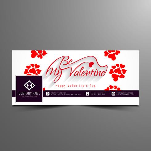 Abstrakt Glad Valentinsdag stilfull facebook tidslinje banner mall vektor
