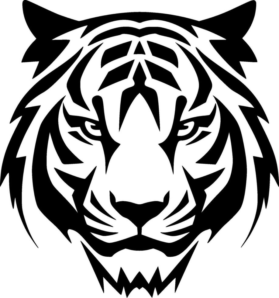 tiger - minimalistisk och platt logotyp - vektor illustration