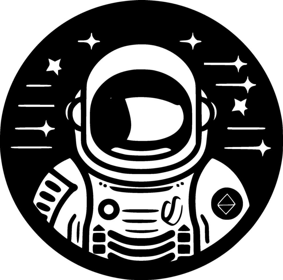 astronaut, minimalistisk och enkel silhuett - vektor illustration