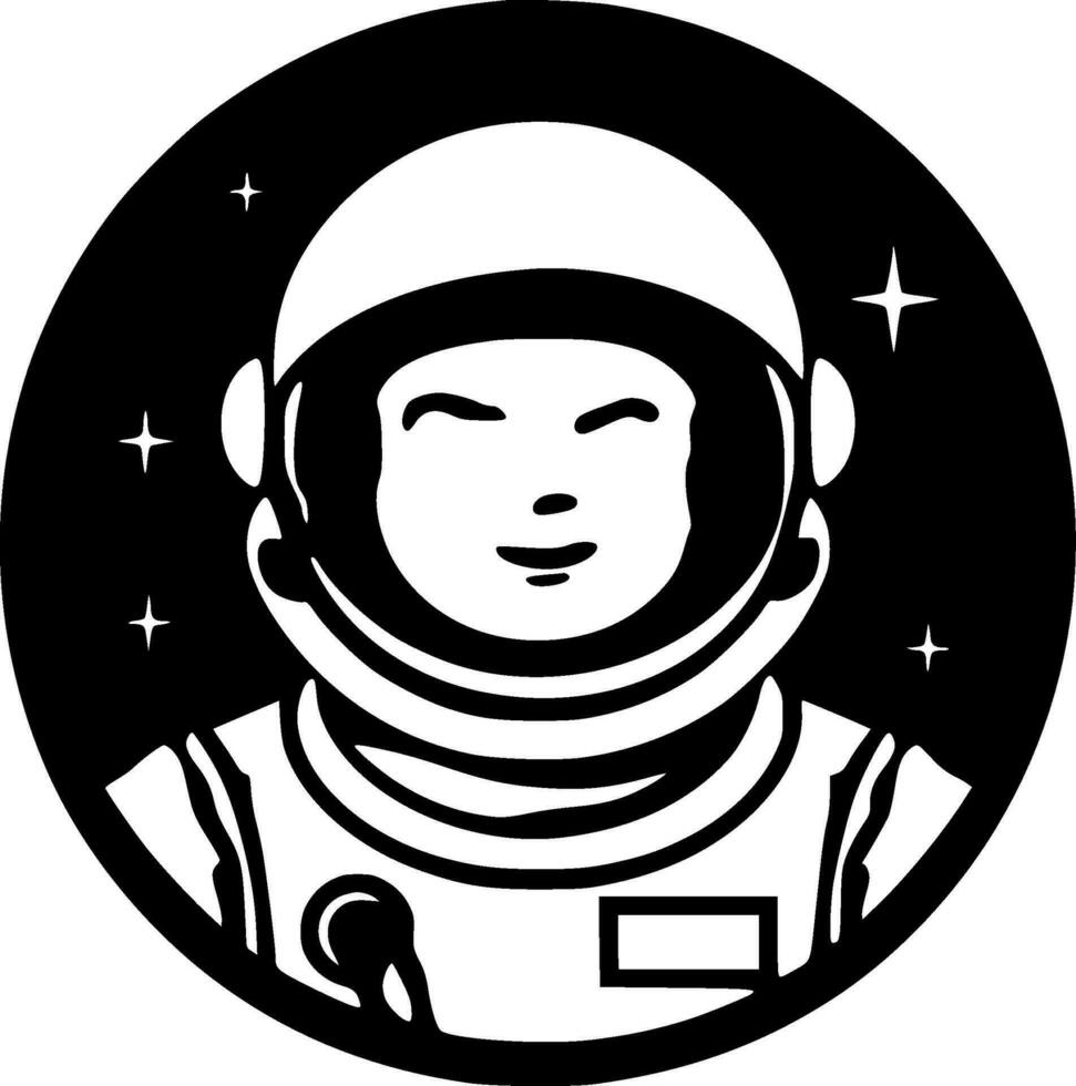 Astronaut, schwarz und Weiß Vektor Illustration