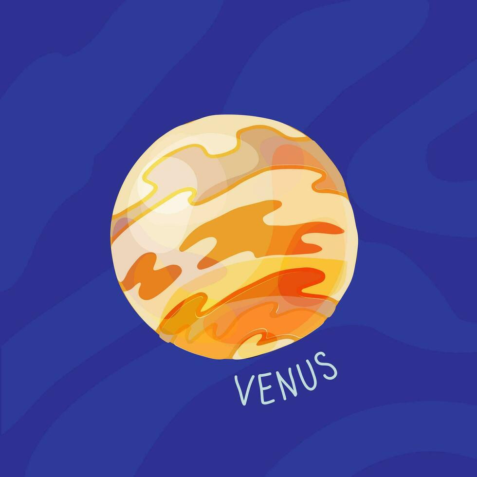 planet av sol- systemet tecknad serie, venus. vektor illustration