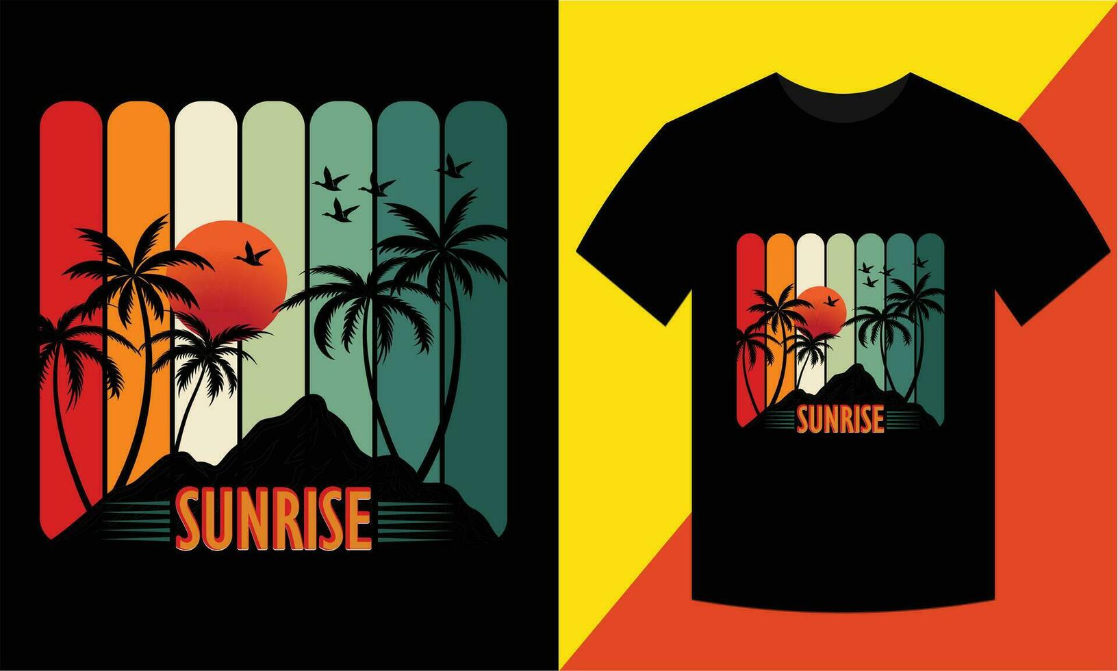 retro Jahrgang und Vektor t Hemd Design, Sonnenaufgang