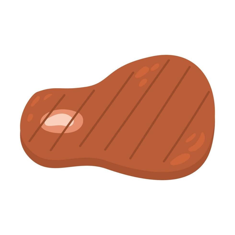 Steak. zum ein Picknick. Symbol. das Objekt ist isoliert auf ein Weiß Hintergrund. Vektor Illustration.