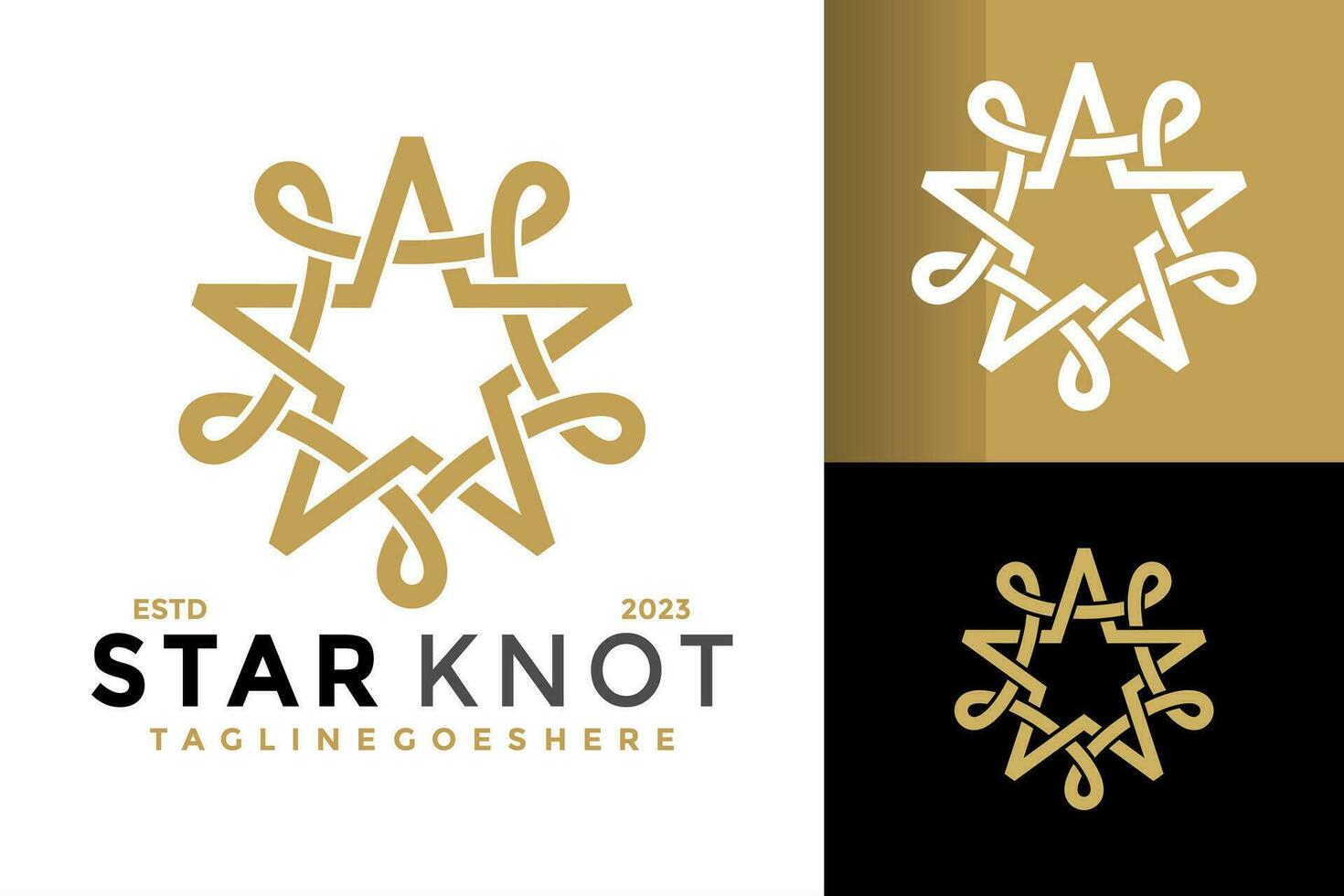 Star Knoten Logo Design Vektor Symbol Symbol Illustration