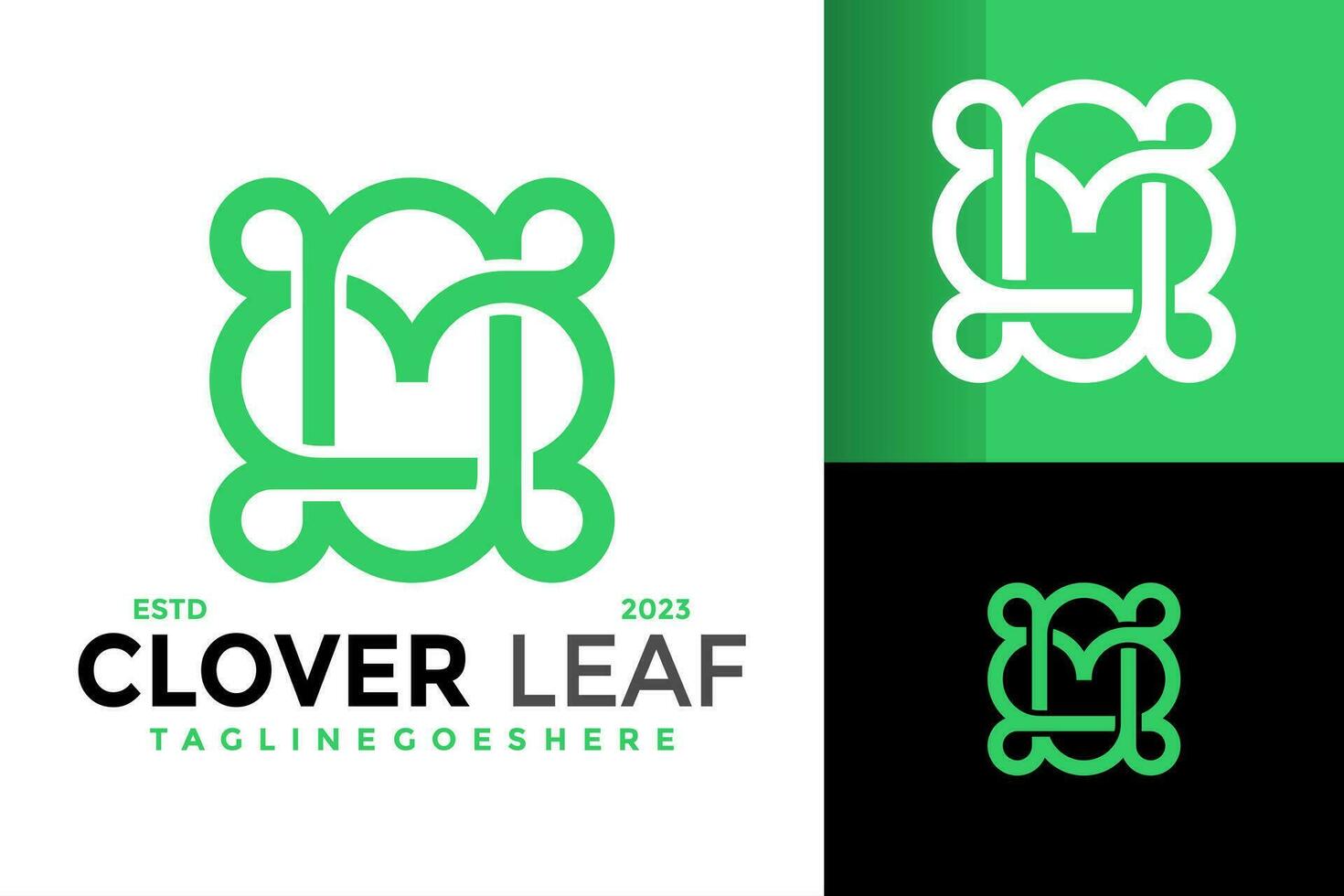 brev m klöver logotyp design vektor symbol ikon illustration