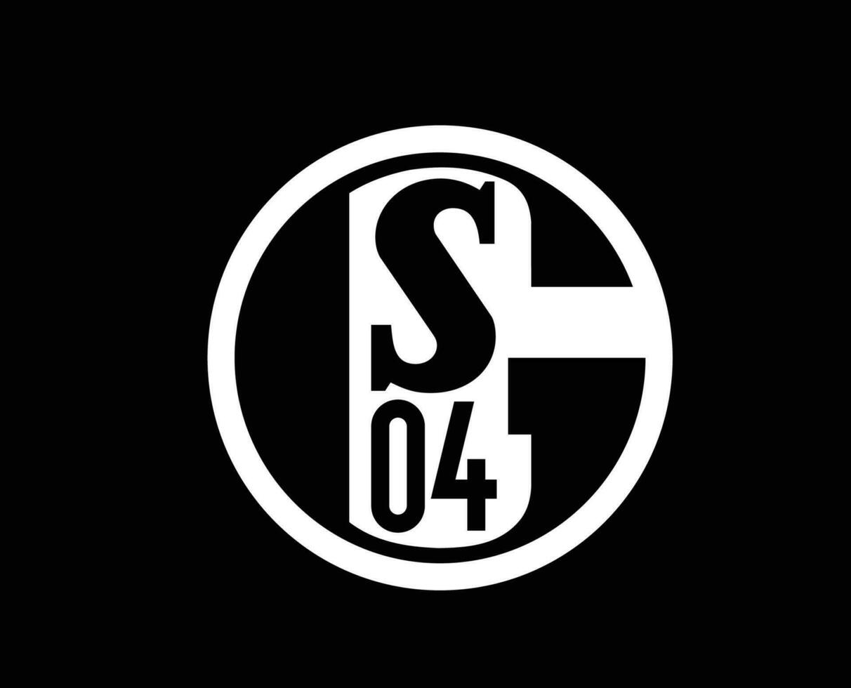 schalke 04 Verein Logo Symbol Weiß Fußball Bundesliga Deutschland abstrakt Design Vektor Illustration mit schwarz Hintergrund