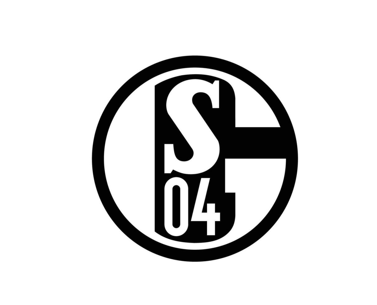 schalke 04 klubb logotyp symbol svart fotboll bundesliga Tyskland abstrakt design vektor illustration