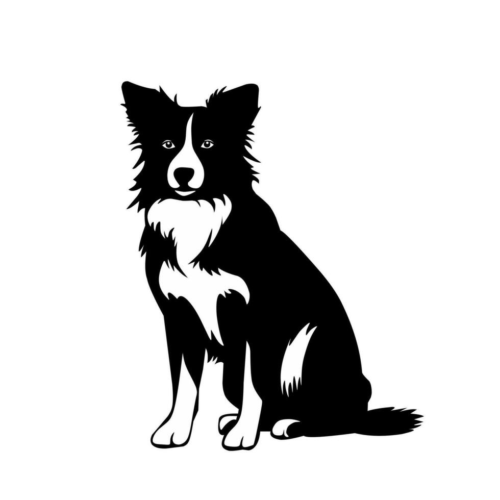svart och vit vektor logotyp av en hund på en vit bakgrund