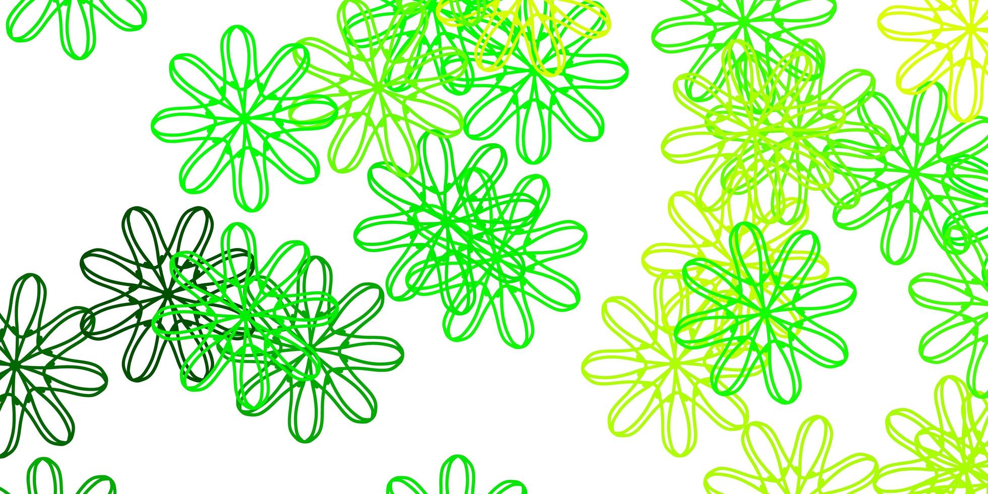 ljusgrön, gul vektor naturlig layout med blommor.
