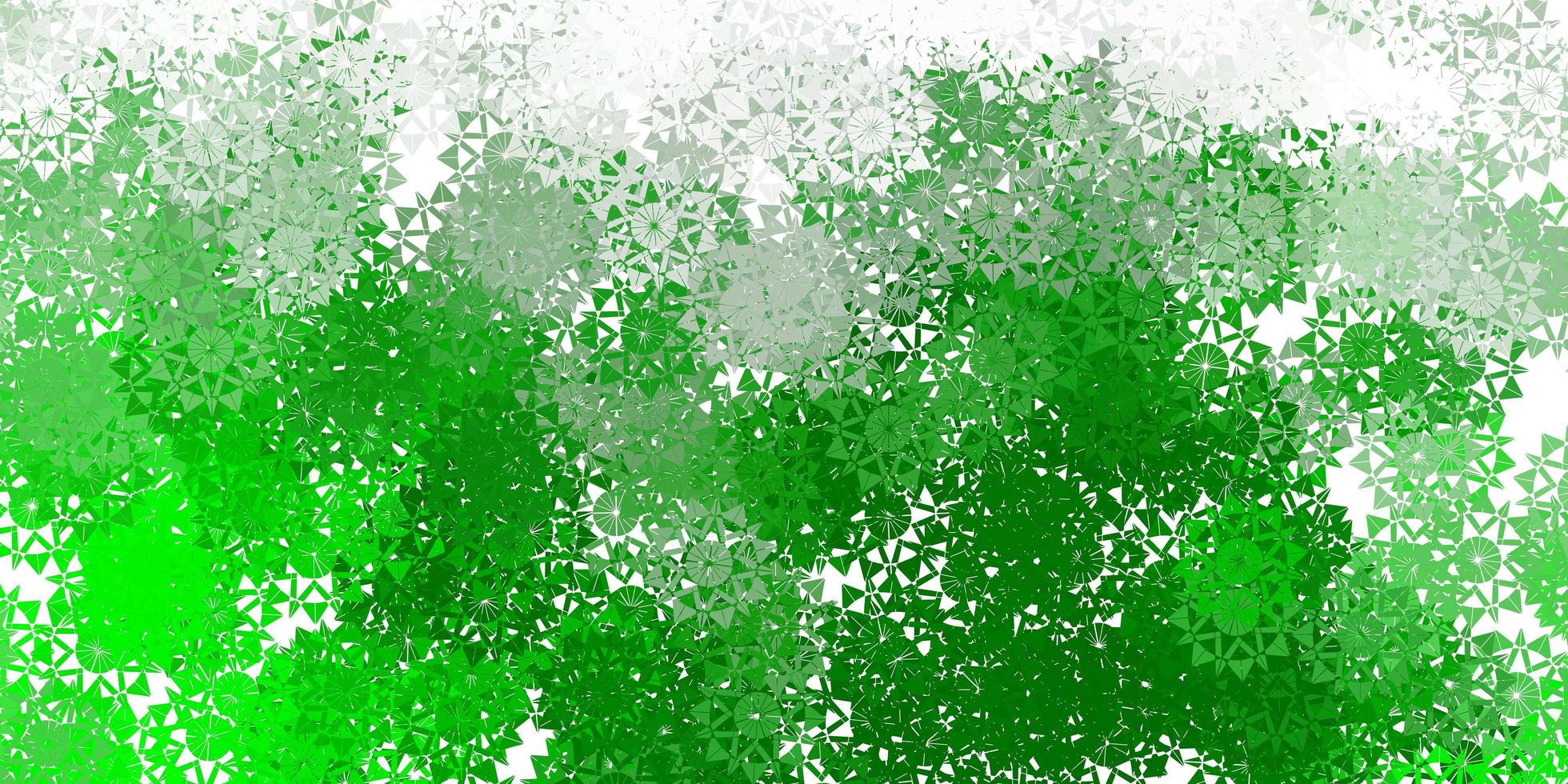 ljusgrönt vektormönster med färgade snöflingor. vektor