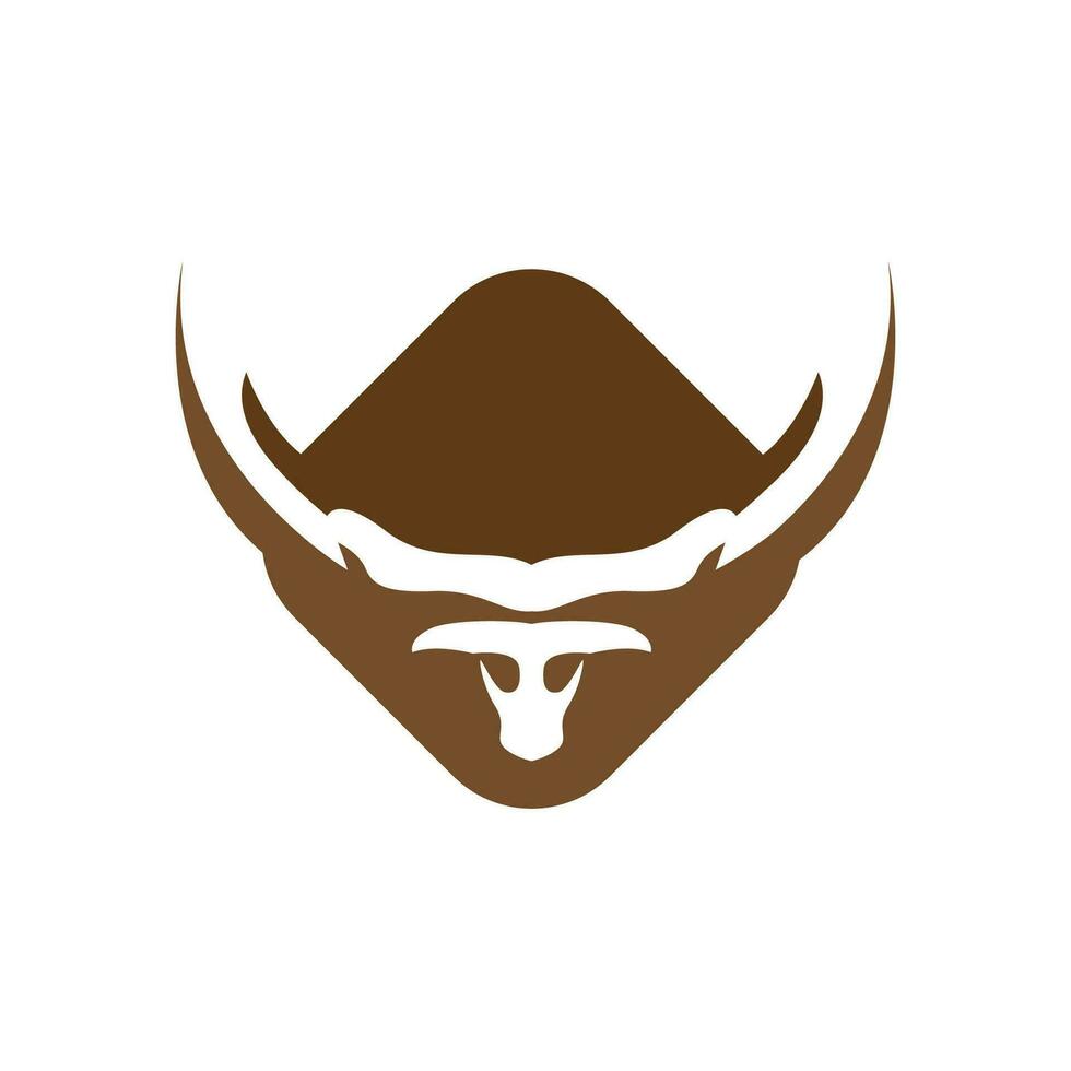 longhorn logotyp, texas tjur väst Land gammal årgång design illustration vektor