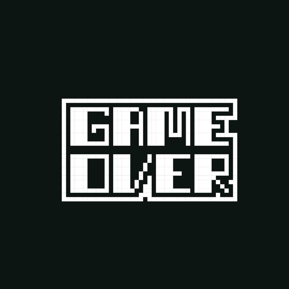 Weiß Spiel Über Text im Pixel Kunst Stil vektor