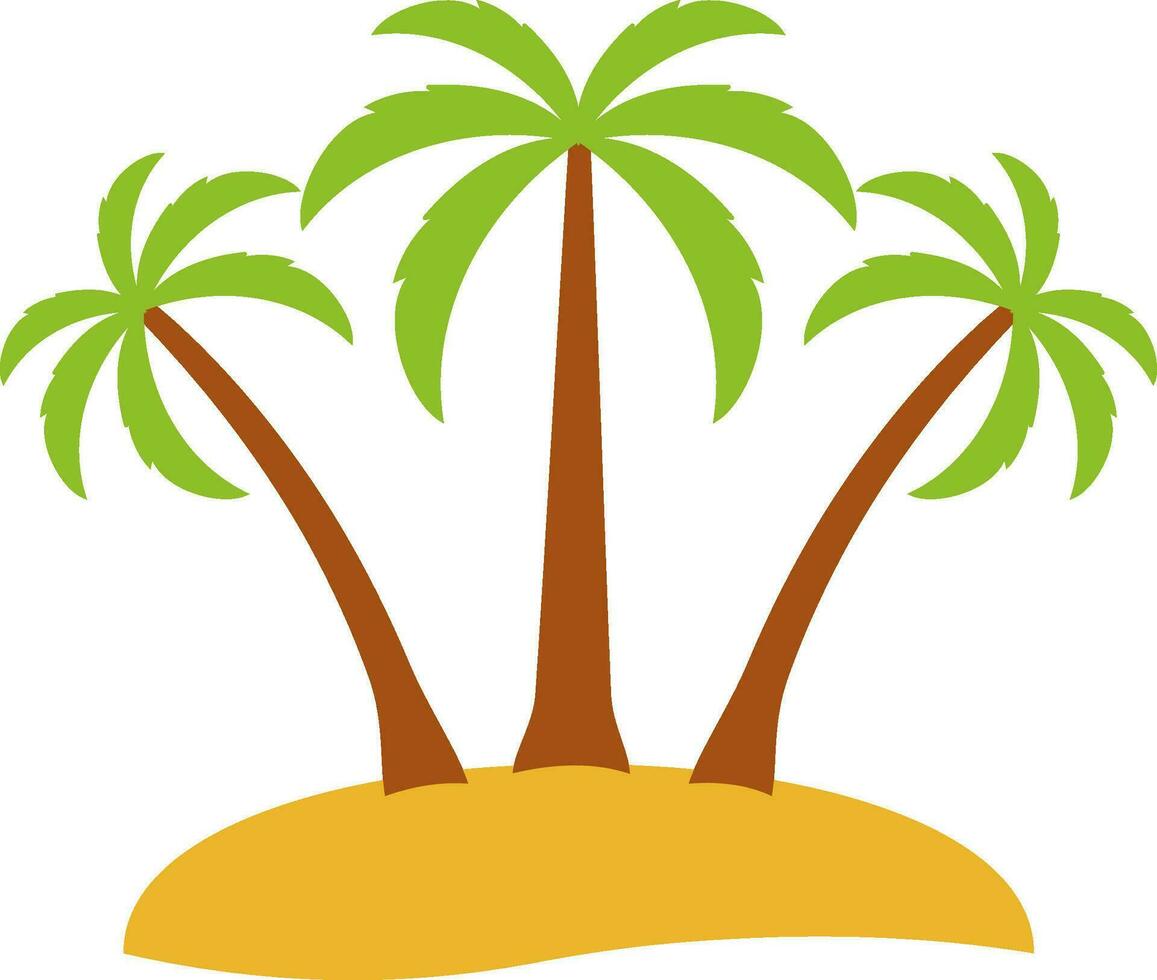 handflatan träd öken- ö logotyp turism tecknad serie handflatan ö vektor