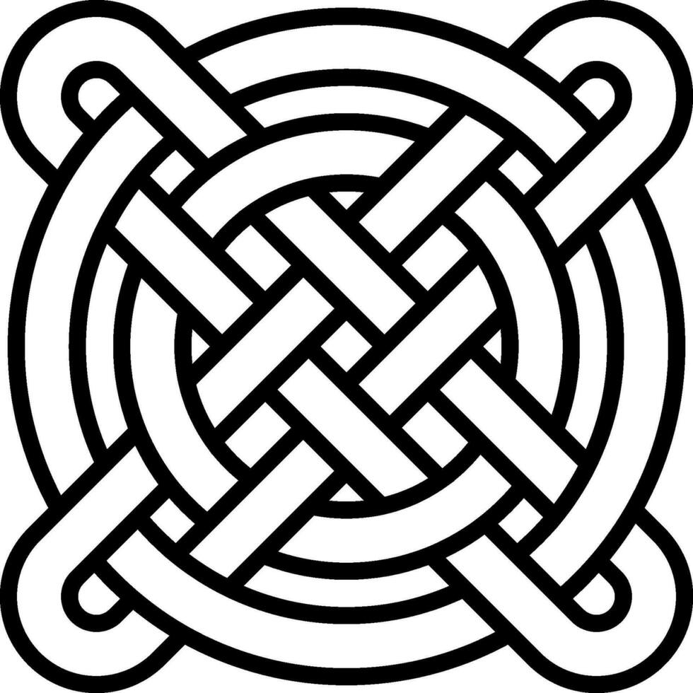 National keltisch Muster verflochten Kreise Kreuz Chinesisch Muster Weberei vektor