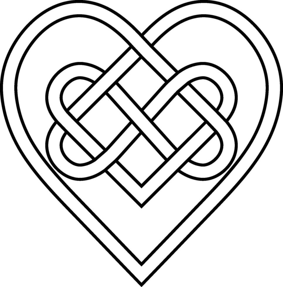 celtic Knut runa bunden hjärtan oändlighet symbol evig kärlek tatuering vektor