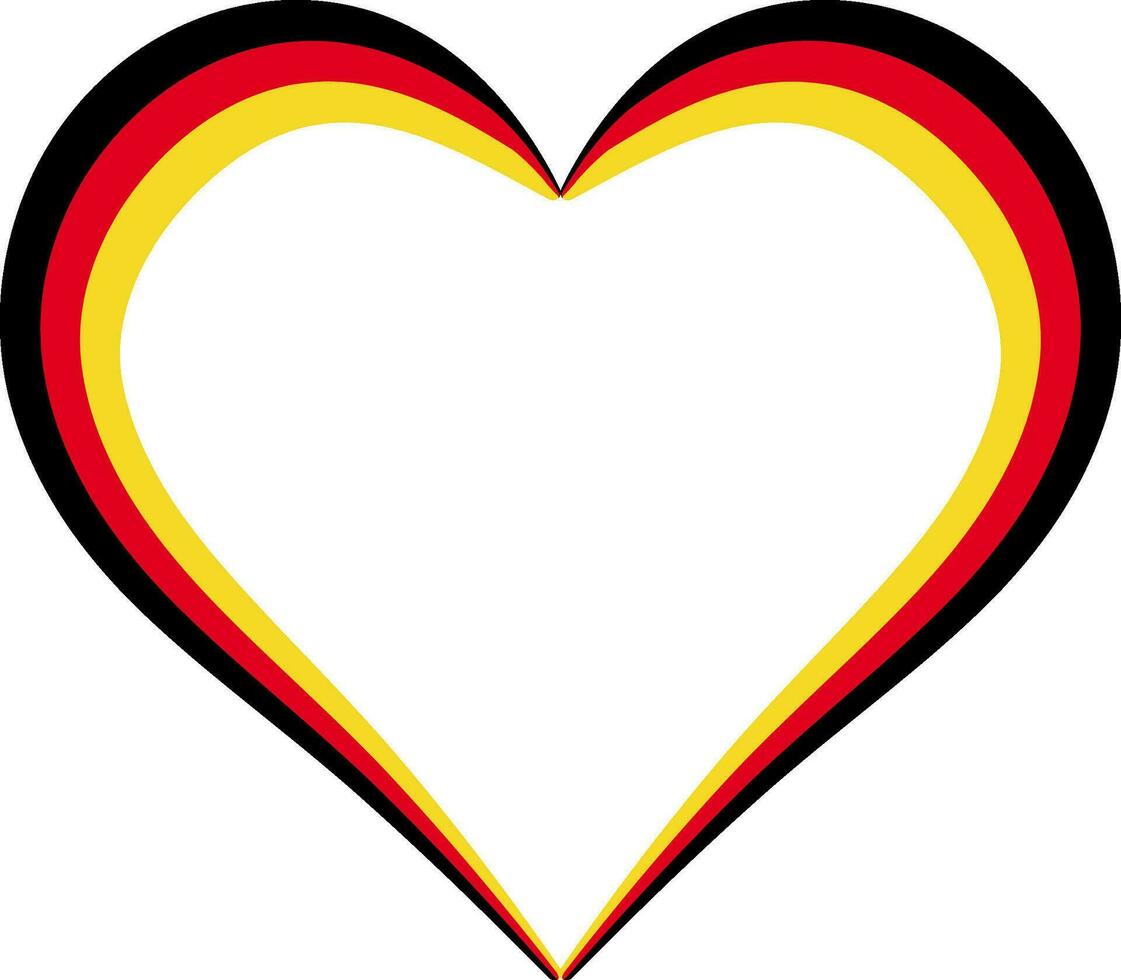 Herz gestalten Flagge Deutschland ich Liebe Deutschland Gliederung Kalligraphie vektor