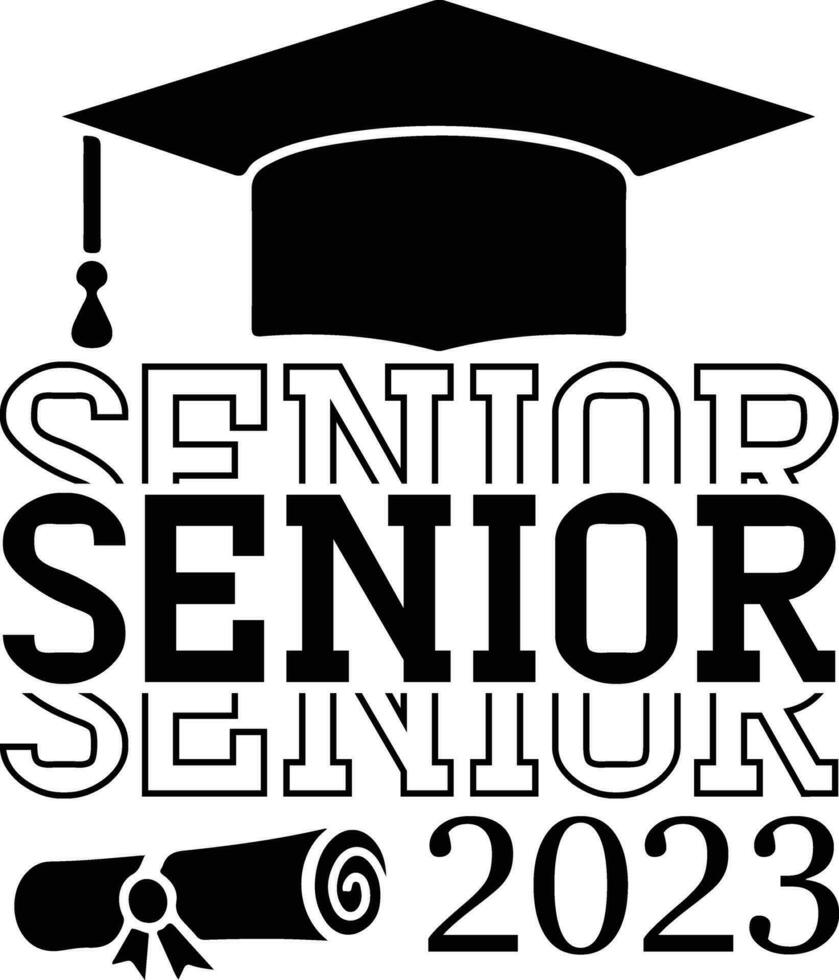 Senior 2023 Absolvent vektor