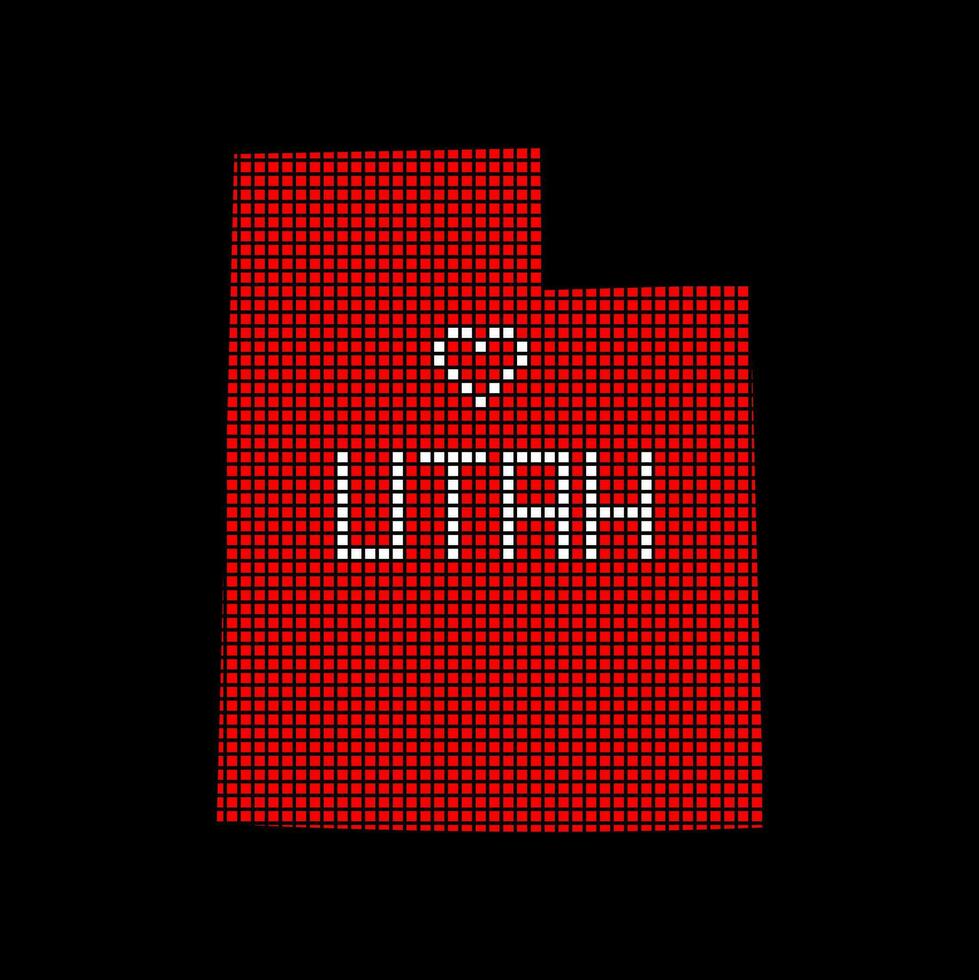 Utah USA Zustand Karte mit ich Liebe Utah Typografie. vektor