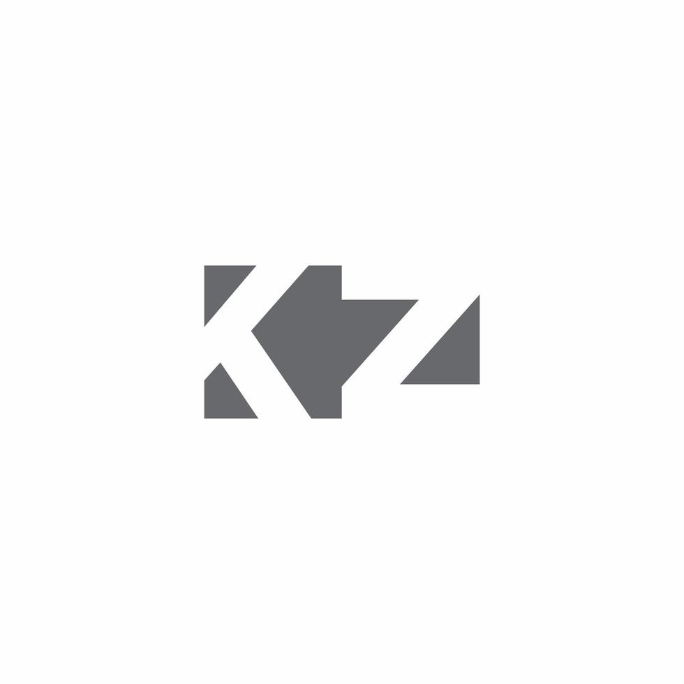 kz-Logo-Monogramm mit negativer Raumstil-Designvorlage vektor