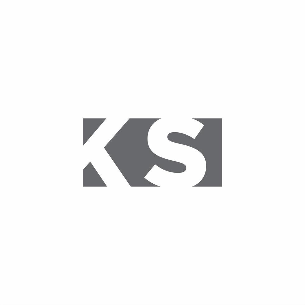 ks-Logo-Monogramm mit Designvorlage im negativen Raumstil vektor