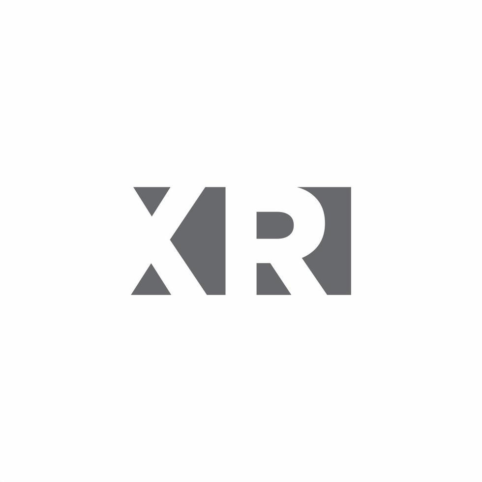 xr-logotypmonogram med negativ rymdformgivningsmall vektor