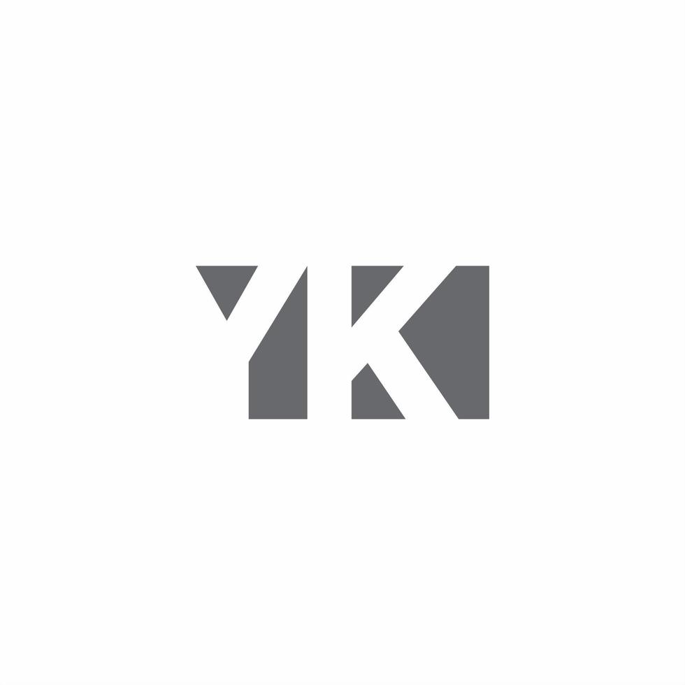 yk logotyp monogram med negativ rymd stil designmall vektor